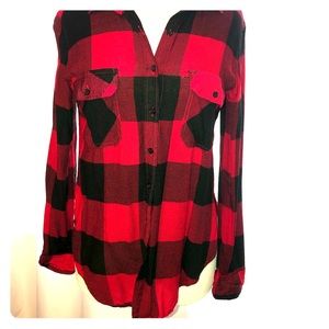 Buffalo plaid button down.